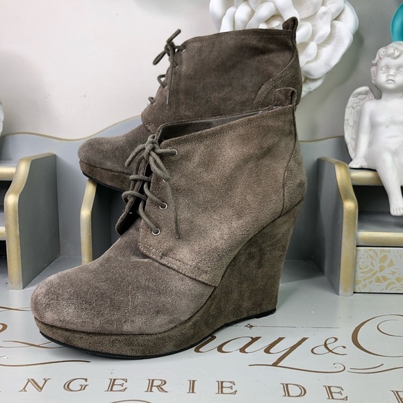 JESSICA Simpson Gray suede platform wedge booties - Picture 16 of 16